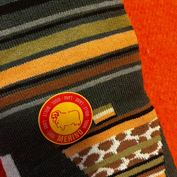 Green jacquard Xmas tree merino wool blend thermal socks made in Italy NWT - Picture 4 of 8